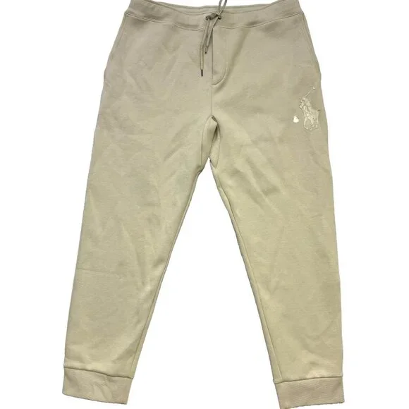 Polo Ralph Lauren Men’s Leather Pony Double-Knit Jogger Pants 4XB Beige - Picture 7 of 8
